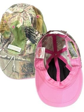 Budweiser Camo Hat with Pink Stitching and Silver Logo